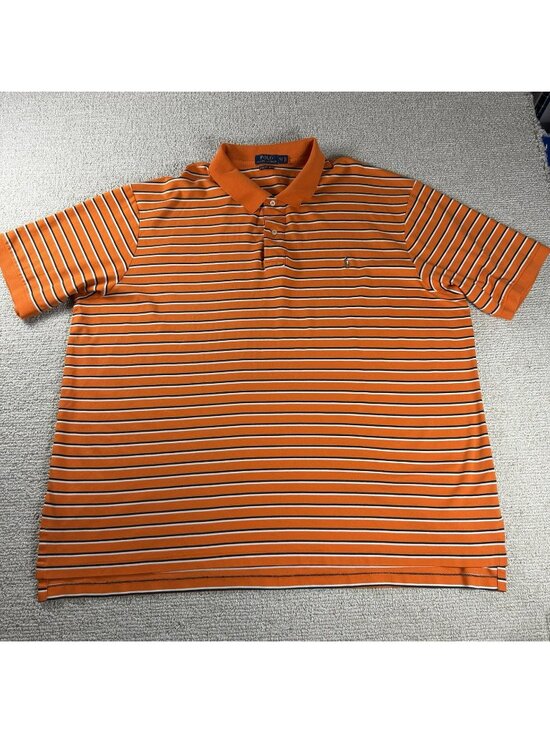 Ralph Lauren Other - Polo Ralph Lauren Pima Striped Short Sleeve Polo Shirt Orange Men’s Size 88